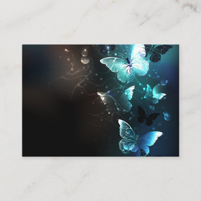 Mint Night Butterflies Placeringskort (Framsida)
