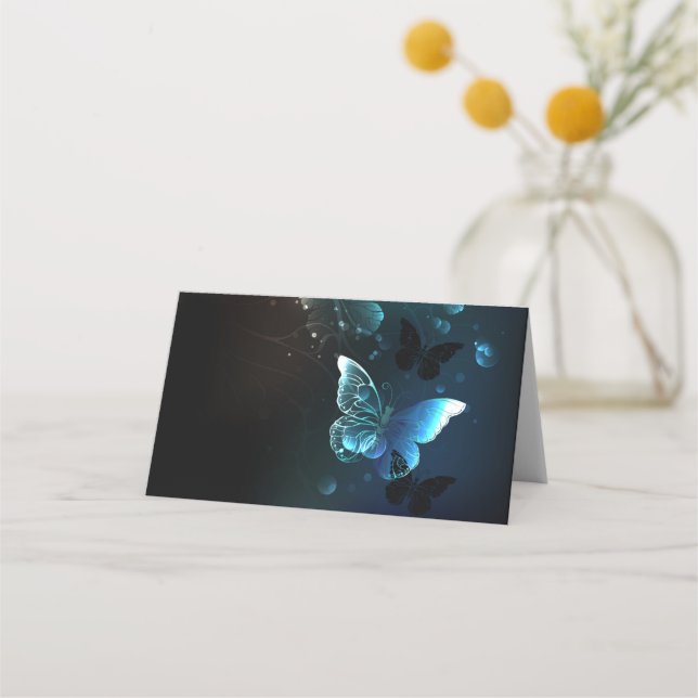 Mint Night Butterflies Placeringskort (Framsida)