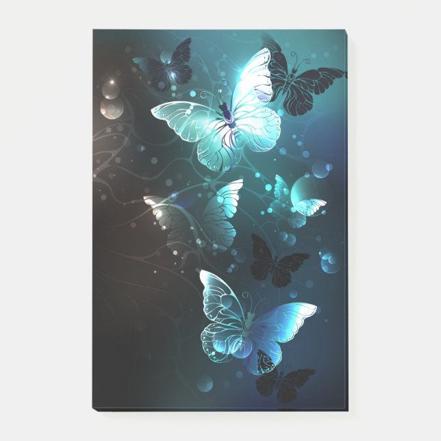 Mint Night Butterflies Post-it Block (Framsida)