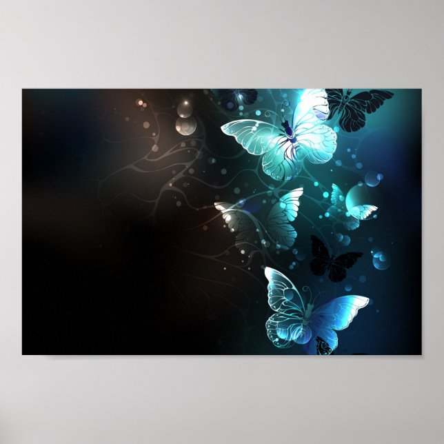 Mint Night Butterflies Poster (Framsidan)