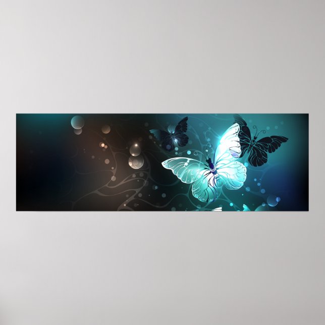 Mint Night Butterflies Poster (Framsidan)