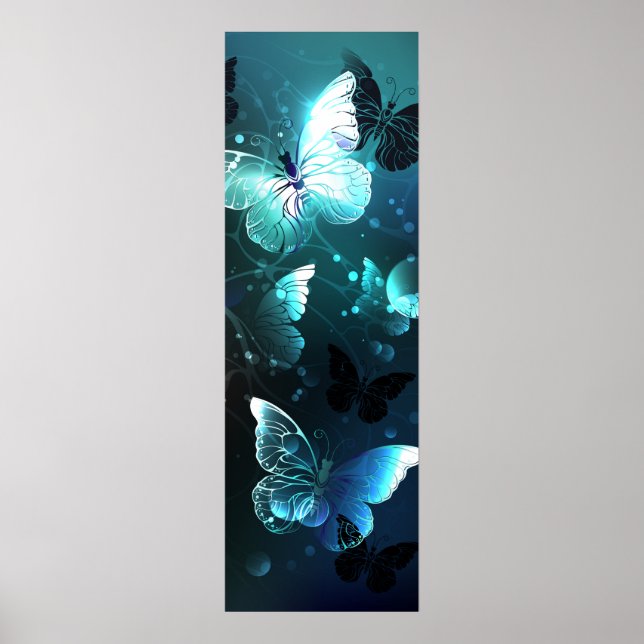 Mint Night Butterflies Poster (Framsidan)