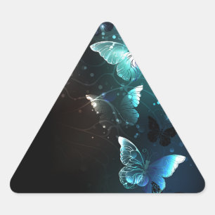 Mint Night Butterflies Triangelformat Klistermärke