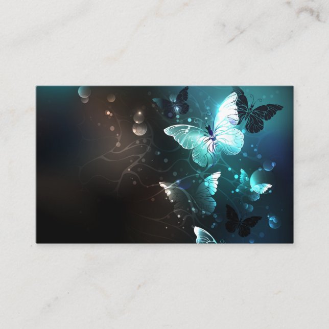 Mint Night Butterflies Visitkort (Framsida)