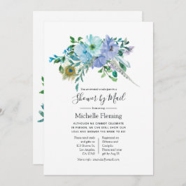 Mint och Blue Boho Baby eller Möhippa efter post Inbjudningar