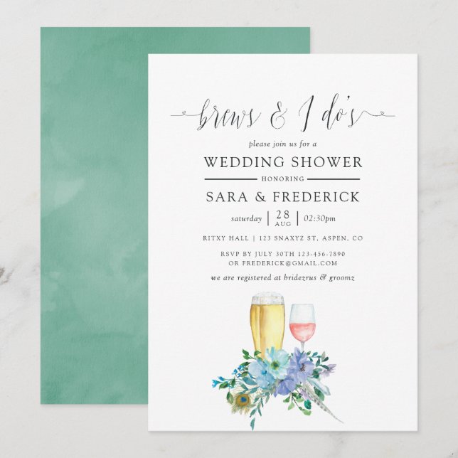 Mint och Blue Boho brinner innan jag gör det Inbjudningar (Fram/baksida)