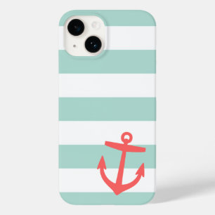 Mint och Coral Nautical Rand och Anchor
