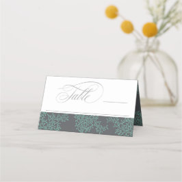 Mint och Grått Coastal Bröllop tema Place Card Placeringskort