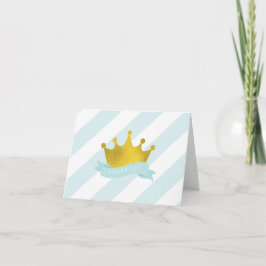 Mint och guld prinsessa tack kort