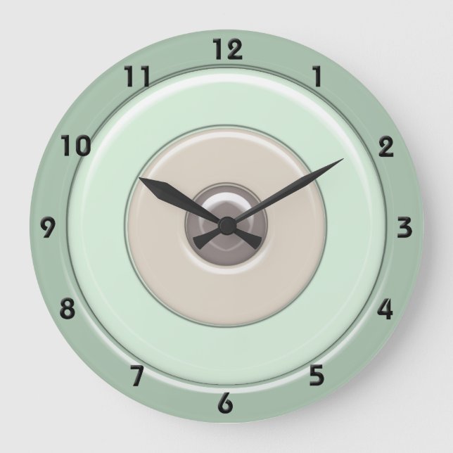 Mint- och kaffekretsar och Bullseye med nummer Stor Klocka (Framsida)