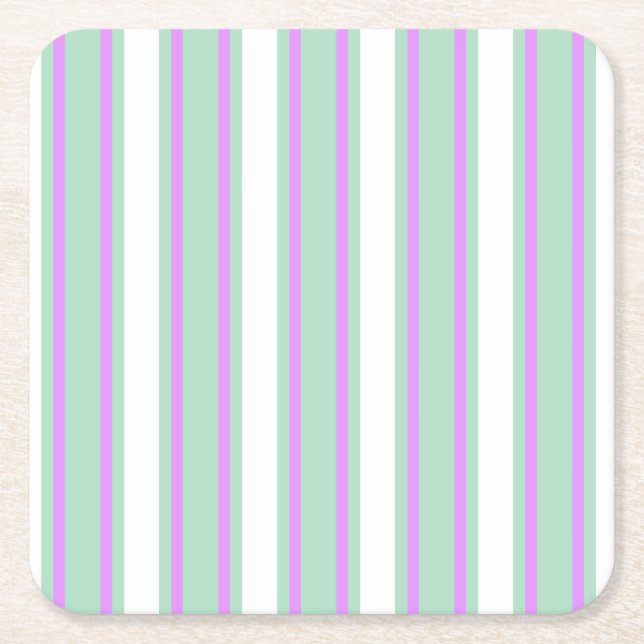 Mint och lilac candy rand underlägg papper kvadrat (Framsidan)
