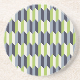 Mint och Navy Retro Geometric Mönster Underlägg