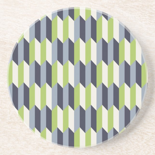 Mint och Navy Retro Geometric Mönster Underlägg (Framsidan)