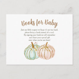 Mint och Peach Pumpkin Baby Books infogad kort