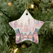 Mint och Rosa Mysigt julmarknad - vinterscenen