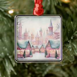 Mint och Rosa Mysigt julmarknad - vinterscenen Julgransprydnad Metall