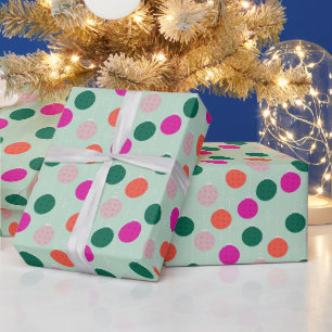 Mint och Rosa Pickleball Tematisk Jul Presentpapper