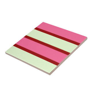 Mint och rosa ränder kakelplatta