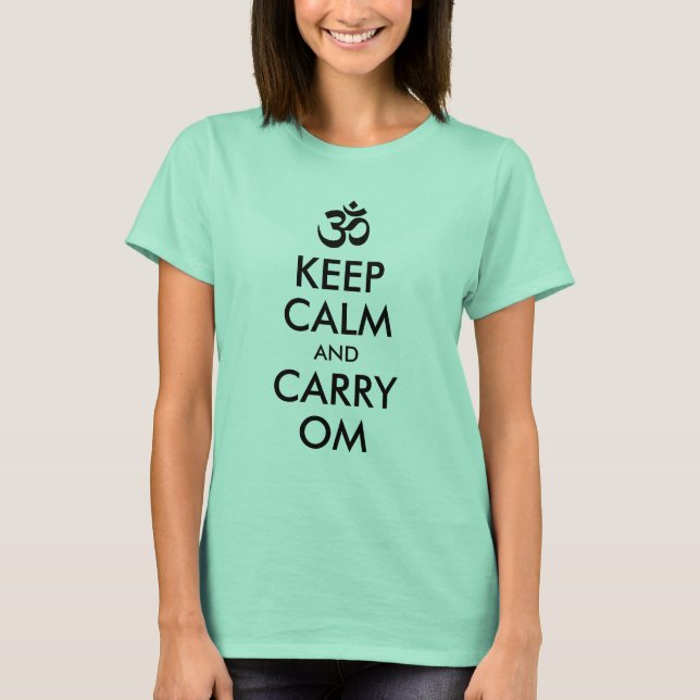 Mint och svart Keep Calm och meditera Om T-shirt (Framsida)
