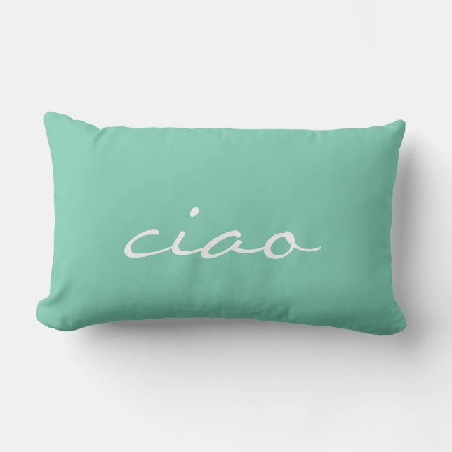 Mint och vit Ciao Lumbarkudde (Framsida)