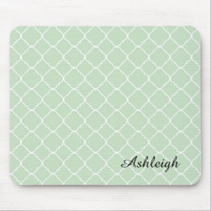 Mint och White Quatrefoil Musmatta