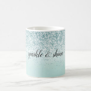 Mint Ombre Glitter personlig Kaffemugg
