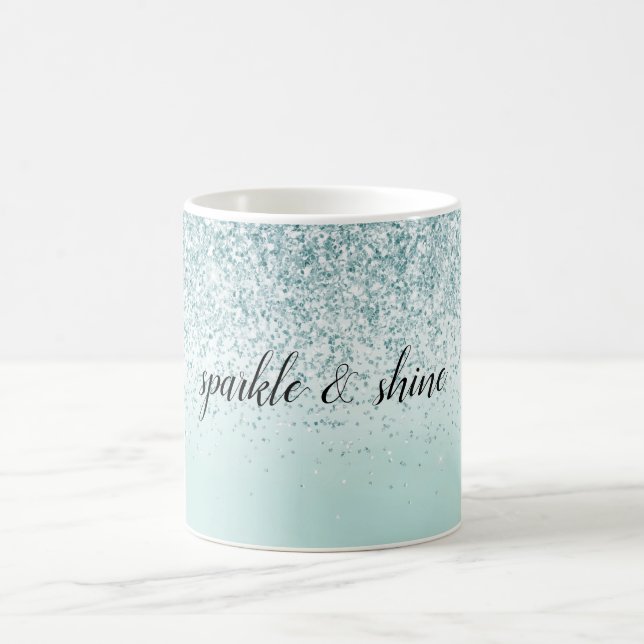 Mint Ombre Glitter personlig Kaffemugg (Center)