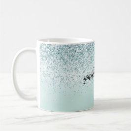 Mint Ombre Glitter personlig Kaffemugg