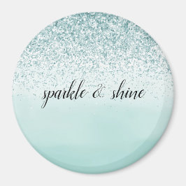 Mint Ombre Glitter personlig Magnet