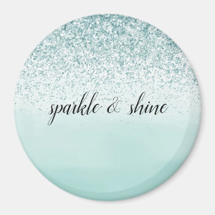 Mint Ombre Glitter personlig Magnet