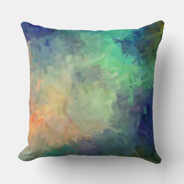 Mint Orange Blue-Abstrakt Kudde (Framsida)
