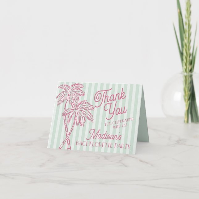 Mint Palm Springs Pastel Beach Tack-kort Tack Kort (Framsida)