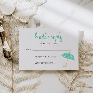 Mint Parbrella Neutralt Baby Shower OSA Response Kort