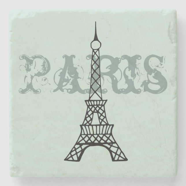 Mint Paris Eiffel Torn Stone Drink Underlägg Gift (Framsidan)