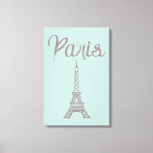 Mint Paris Eiffeltornet Canvas Väggkonst