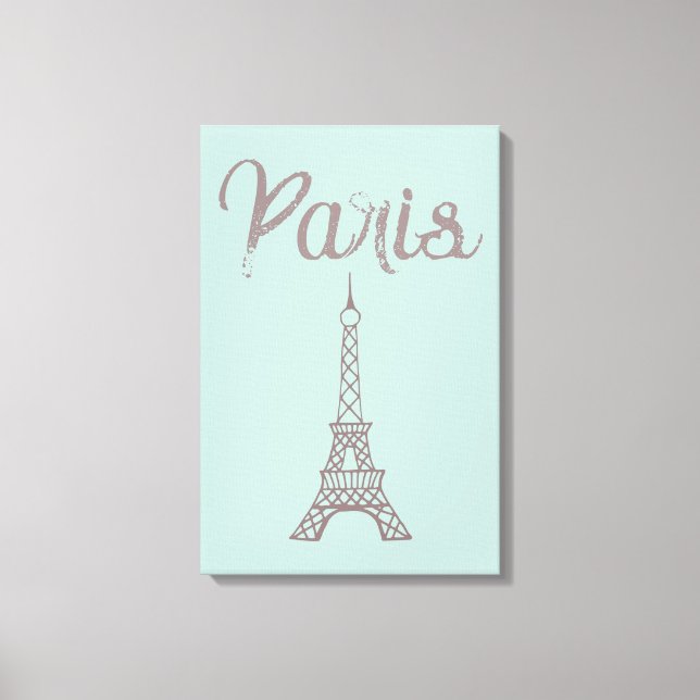 Mint Paris Eiffeltornet Canvas Väggkonst  (Framsida)