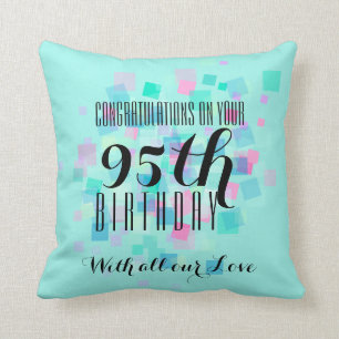 Mint Pastel Färger 95th Birthday Anpassningsbar P Kudde