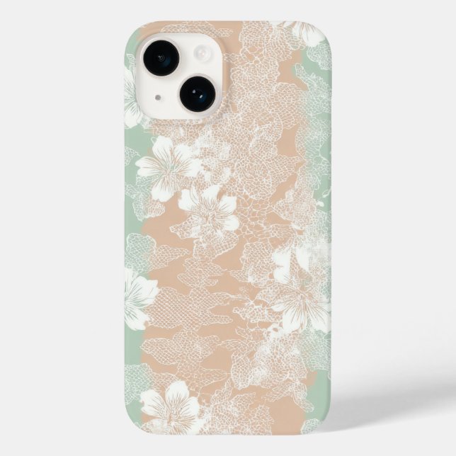 Mint Peach Floral Pastel Lace  (Baksida)