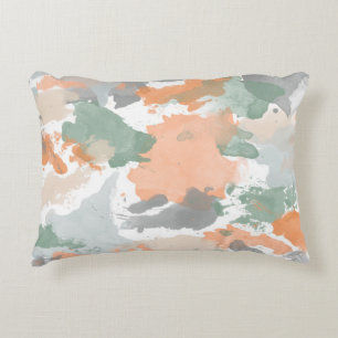 Mint Peach Orange Palette Splatter Prydnadskudde