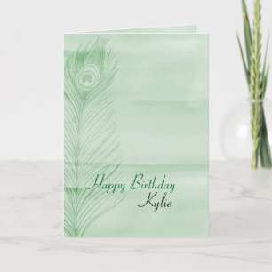 Mint Peacock Feather Kort