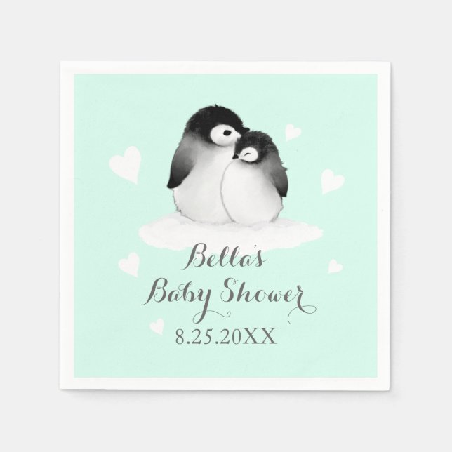 Mint Personlig Penguin Papper Napkins Pappersservett (Framsidan)