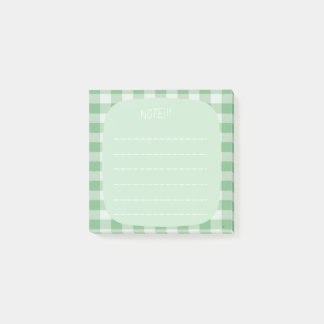 Mint Plaid Note Design Post-it Block