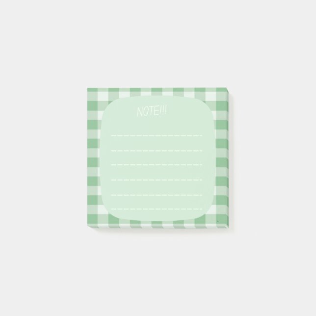 Mint Plaid Note Design Post-it Block (Framsida)