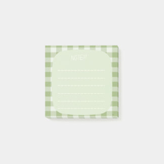 Mint Plaid Note Design Post-it Block