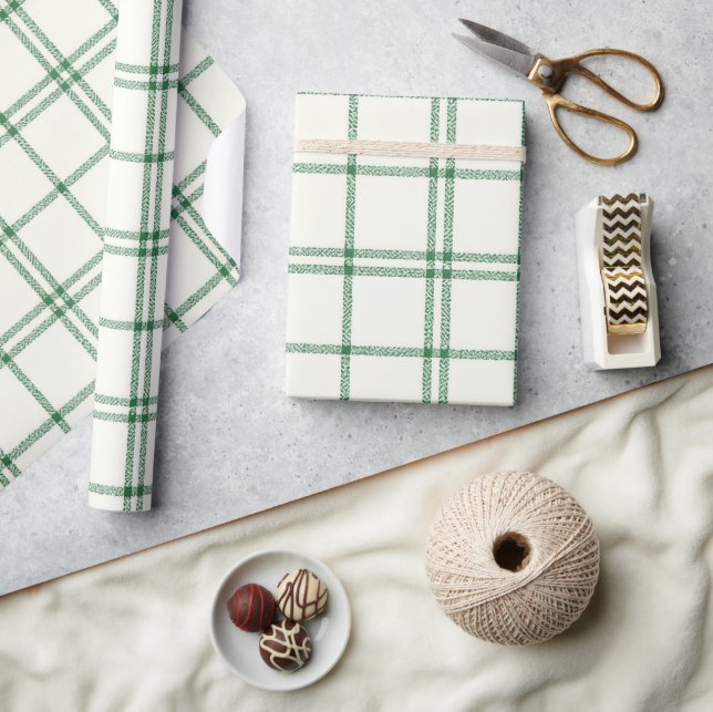 Mint Plaid Presentpapper (Hantverk)