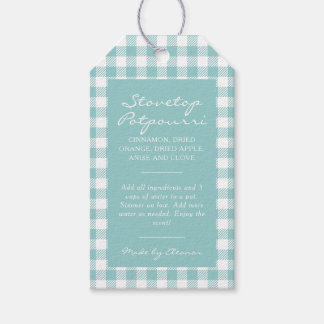 Mint Plaid Simmer Pot Kit Presentetikett