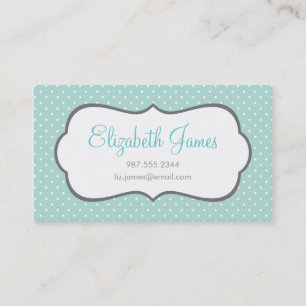 Mint Polka Dot Visitkort
