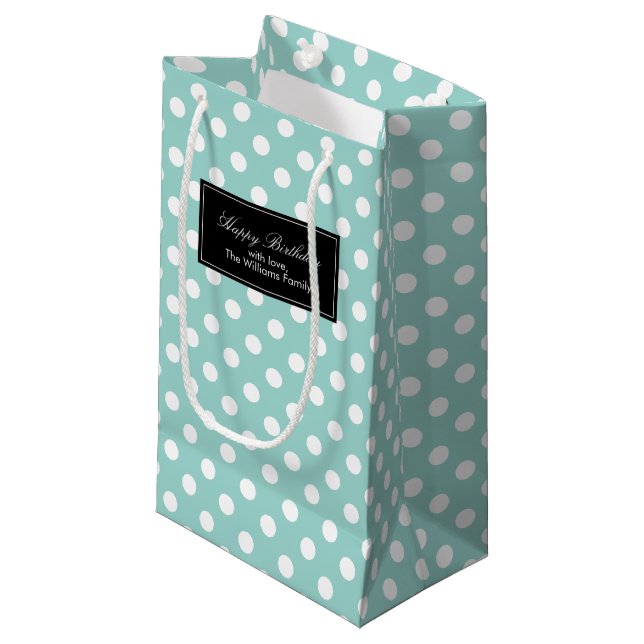 Mint Polka Dots Personlig (Framsidan Vinklad)