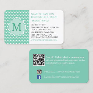 Mint Prickig Mode Boutique Visitkort