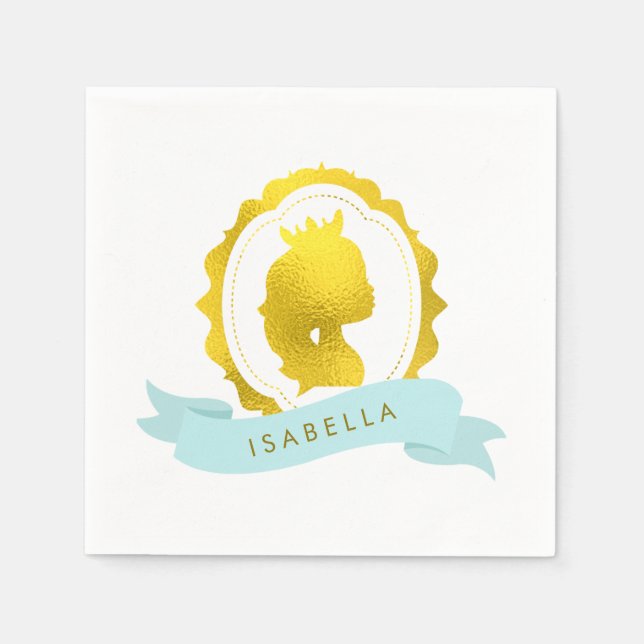 Mint Princess Cameo Birthday Pappersservett (Framsidan)